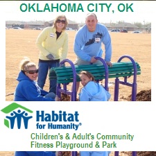 Outdoor Fitness Equipment oklahoma city ok habitat for humanity team build communty adult grown up kids children rec recreation health exercise playground athletic complex park gym Facility area